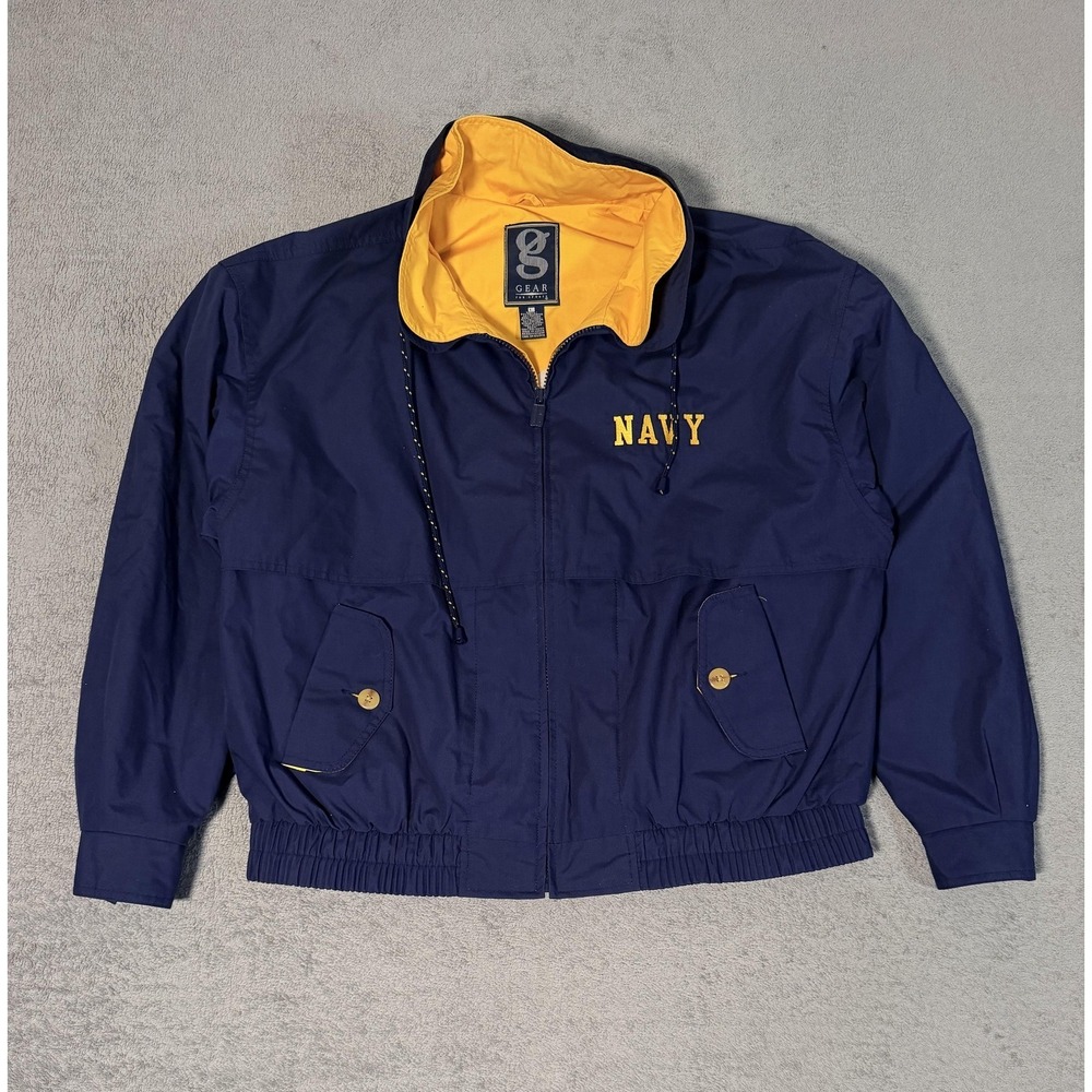 Navy Midshipmen Jacket Mens Large Blue NCAA Football Gear For Sports Full Zip